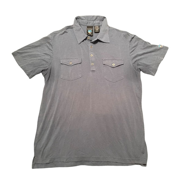 Kuhl Mens Blue Short Sleeve Double Pocket Pullover Polo Shirt Size Medium - Picture 1 of 4
